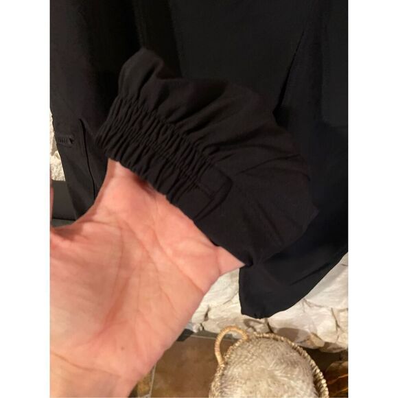 Athleta Womens Black Venture Elastic Cuffed Drawstring Joggers Pants Size 6 - Picture 7 of 7